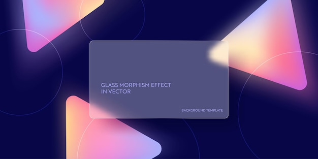 Vector modern glass morphism fluid gradient background. vector template futuristic trendy design banner, 3d poster, minimalism neon cover, glass blur flyer, presentation. geometric website, ui backdrop