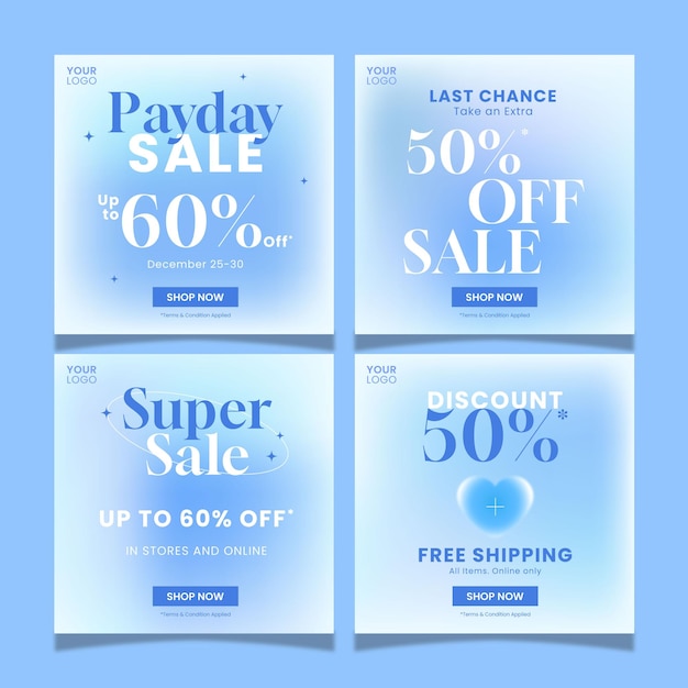 Vector modern gradient promotion sale store social media post