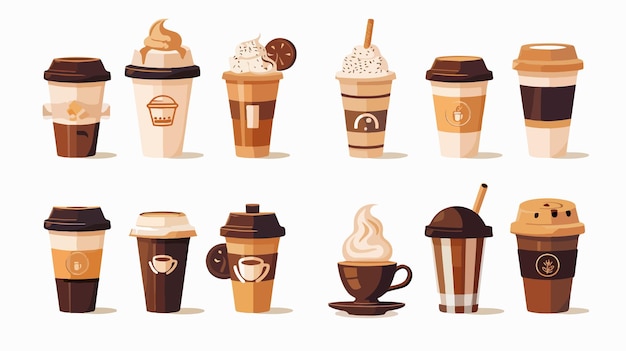 Vector modern icon designs for coffee shop and restaurant templates