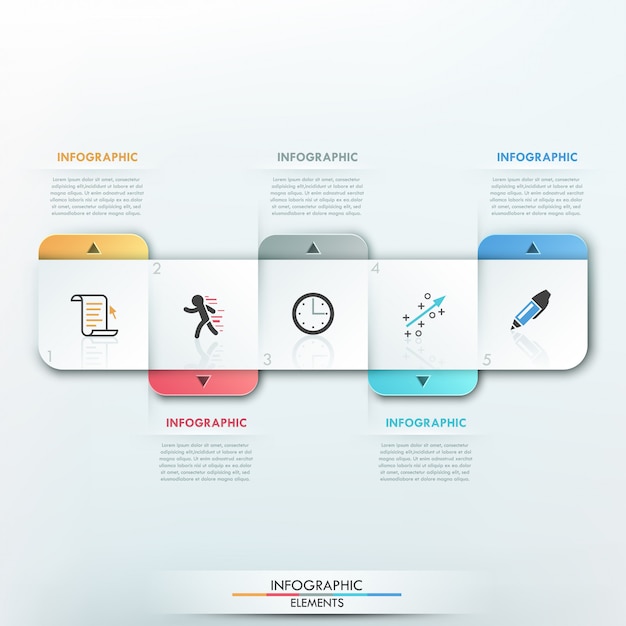 Modern infographics process template 