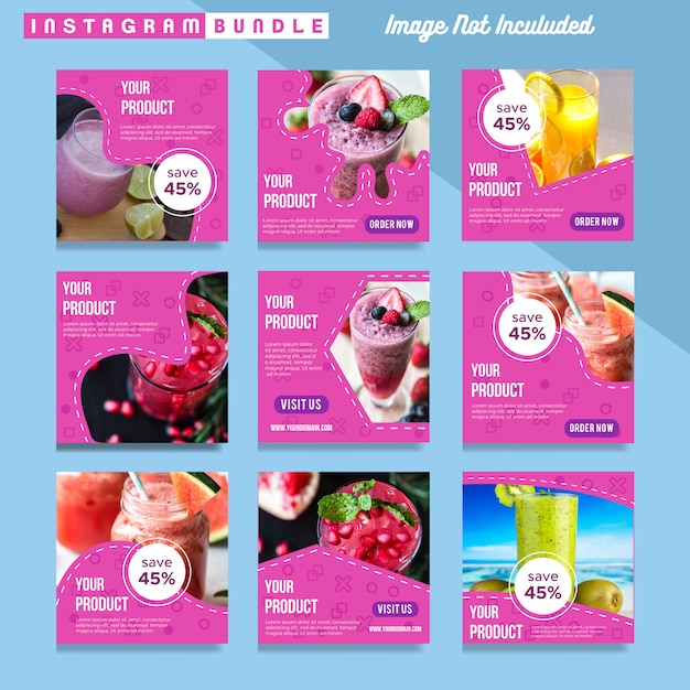 Modern Instagram Post Food Drink Template 