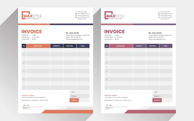 Modern Invoice design template