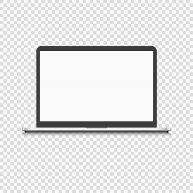 Vector modern laptop computer isolated on transparent background