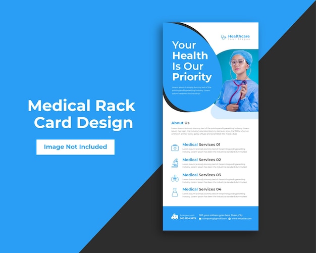 Modern medical rack card or dl flyer templates design