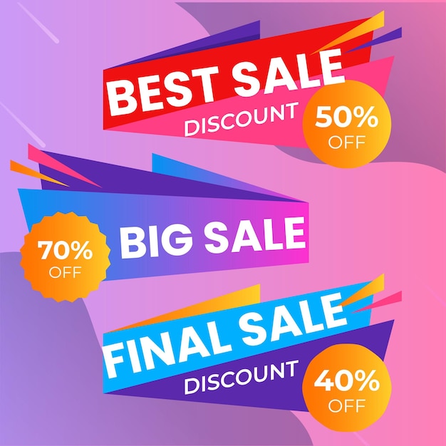 Vector modern mega sale banner composition with flat discount background template abstract vector