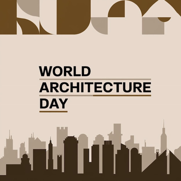 Vector modern minimalist poster for world architecture day