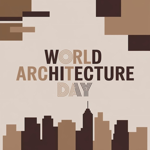 Vector modern minimalist poster for world architecture day