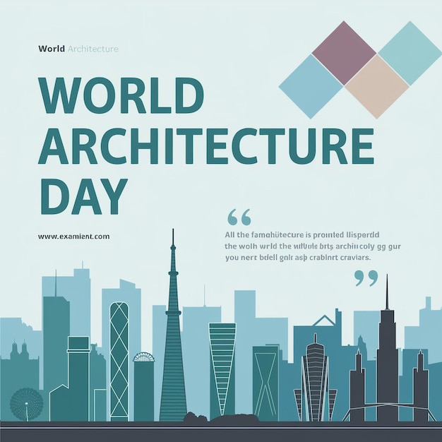 Vector modern minimalist poster for world architecture day