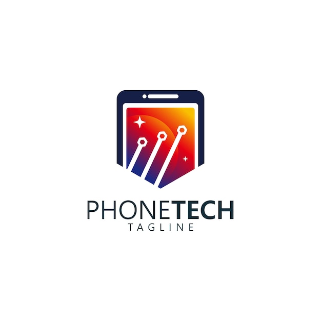 Vector modern phone tech logo icon vector isolated