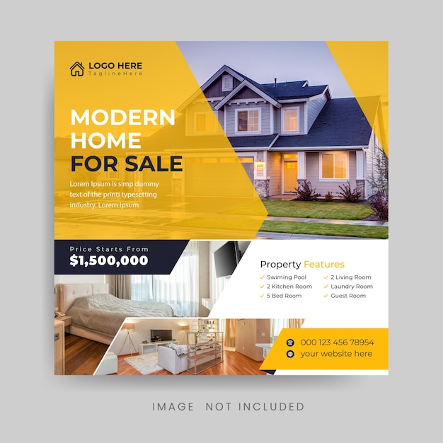 Modern Real Estate Social Media Post or Instagram banner template Premium Vector