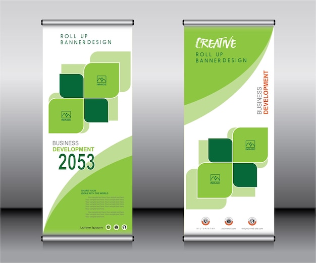 Vector modern roll up banner design template