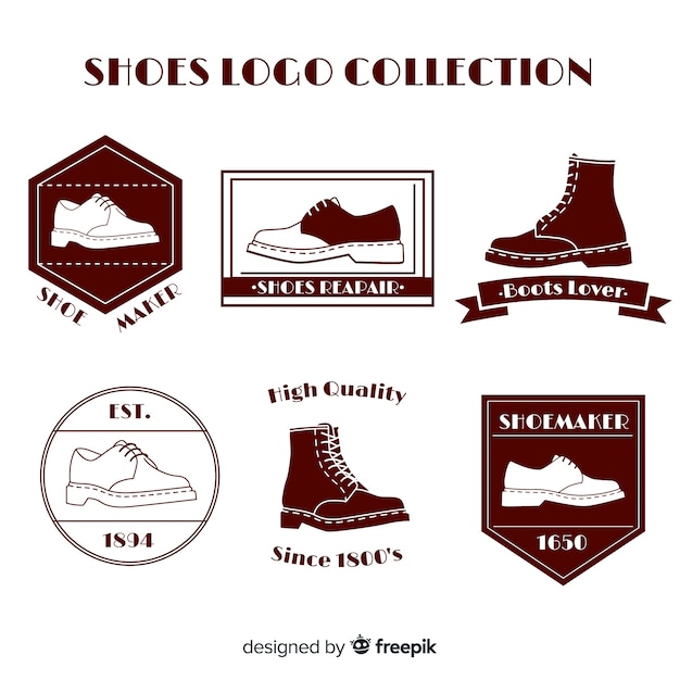 Vector modern shoes logo template collection