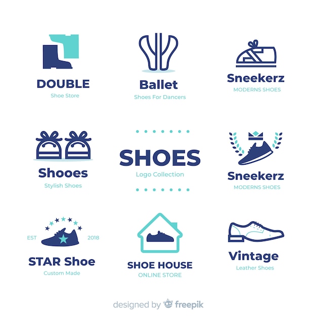 Modern shoes logo template collection