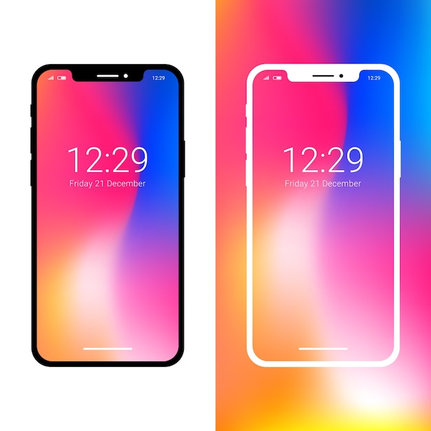 Modern smartphone mockup with notch display