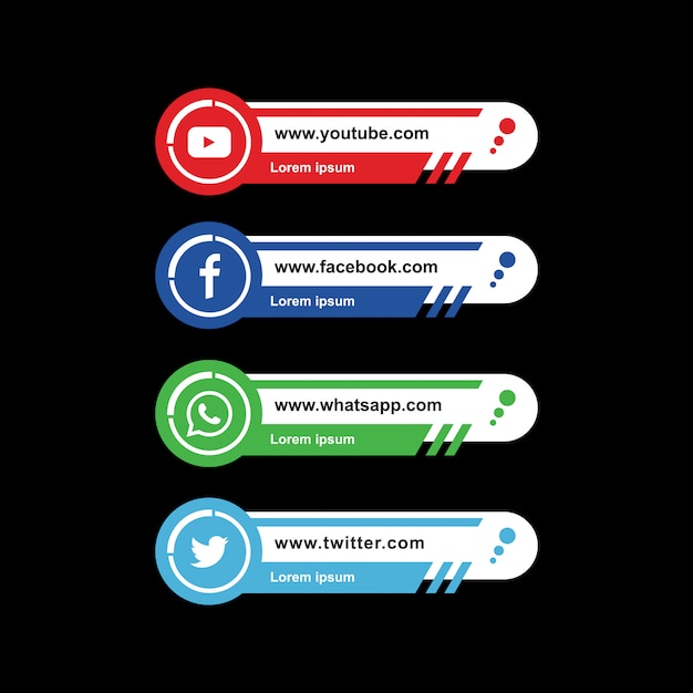 Modern social media lower third collection Vector