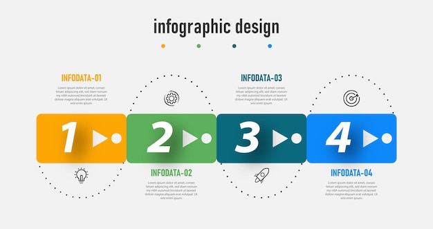 Modern steps infographic template