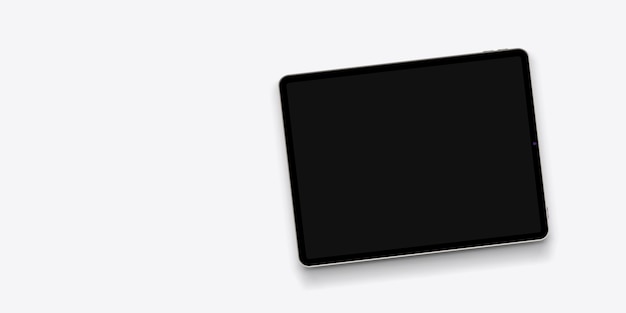 Modern tablet with dark screen on white