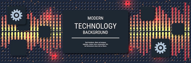 Vector modern technology style vector banner design template