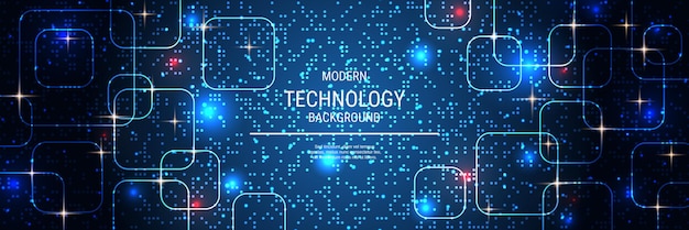 Vector modern technology style vector banner design template