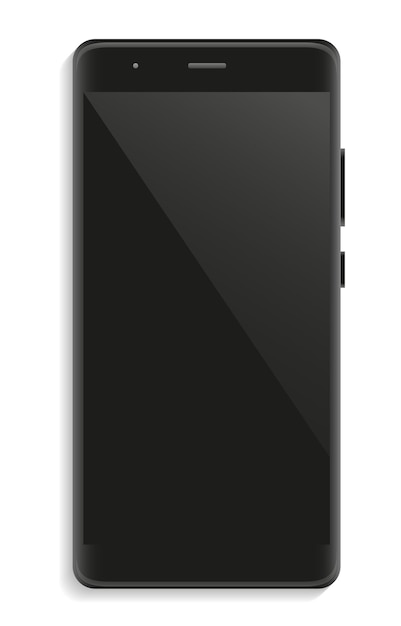 Vector modern telephone with blank black touchscreen