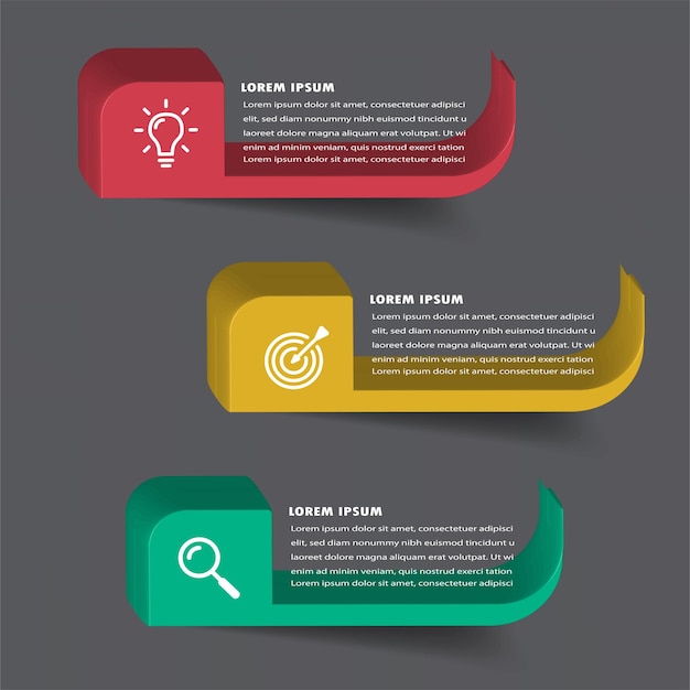 modern text box template, infographics banner