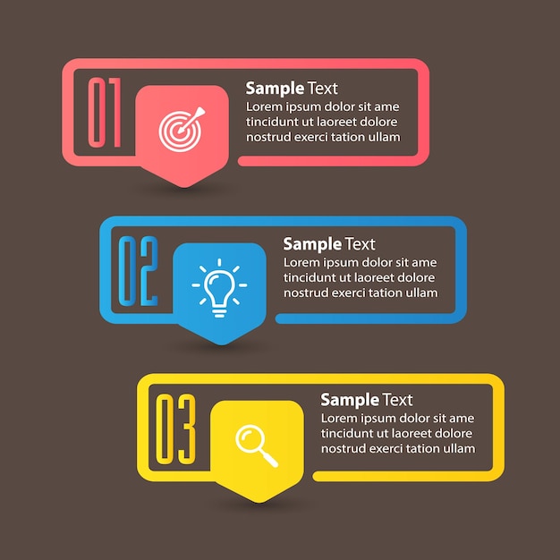 modern text box template infographics banner