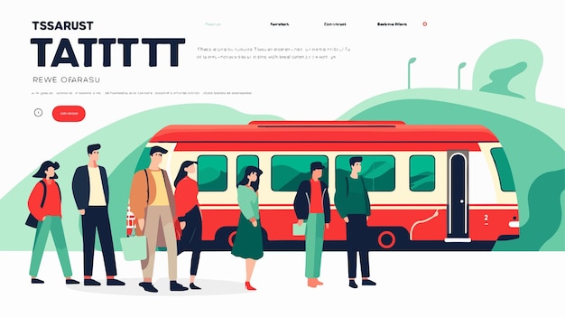 Vector modern transit advertising landing page template design