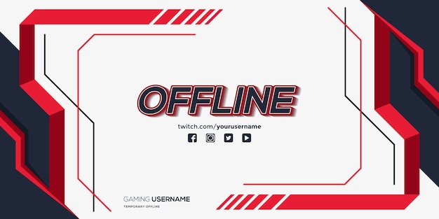 Modern twitch offline banner with abstract shapes