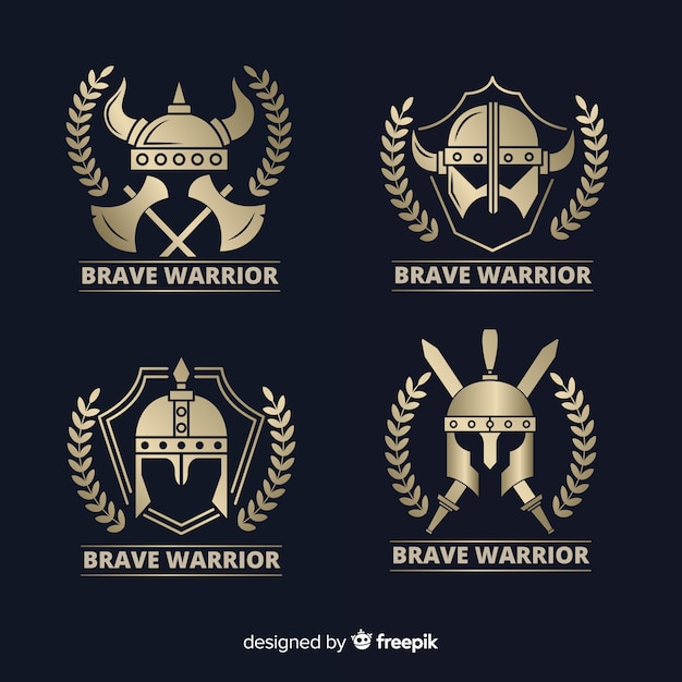 Modern warrior sports logo collection