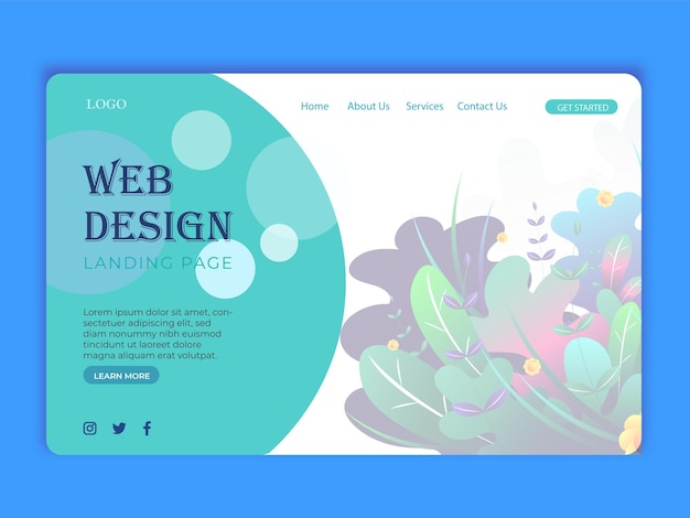 Vector modern web landing page, landing page design, landing page template design