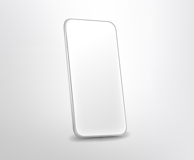 Modern white premium smartphone. Layered