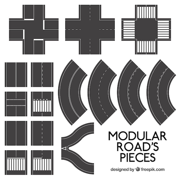 Vector modular roads pieces