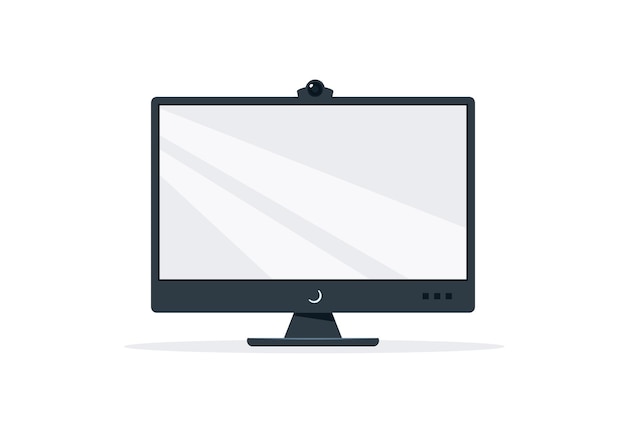 Monitor screen PC icon flat style Vector image