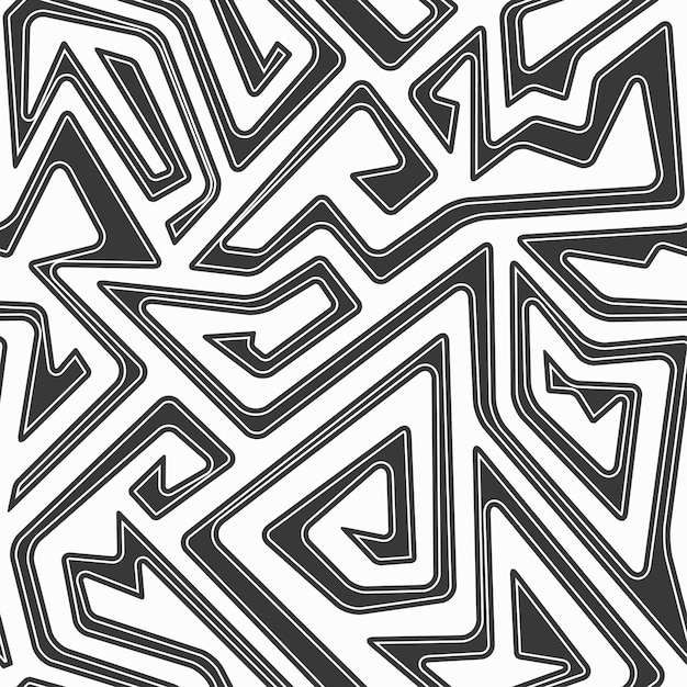 Monochrome maze seamless pattern