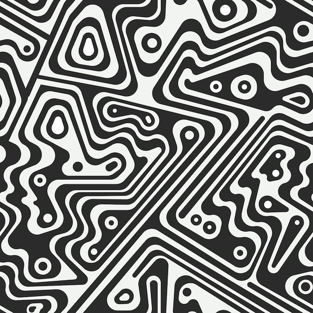 Monochrome technology seamless pattern