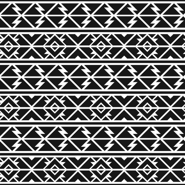 Monochrome tribal seamless pattern