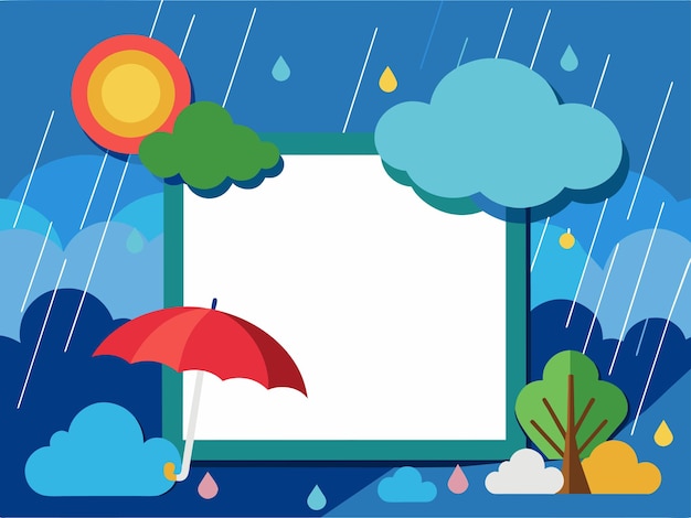 Monsoon sale banner or monsoon weather frame with copy space