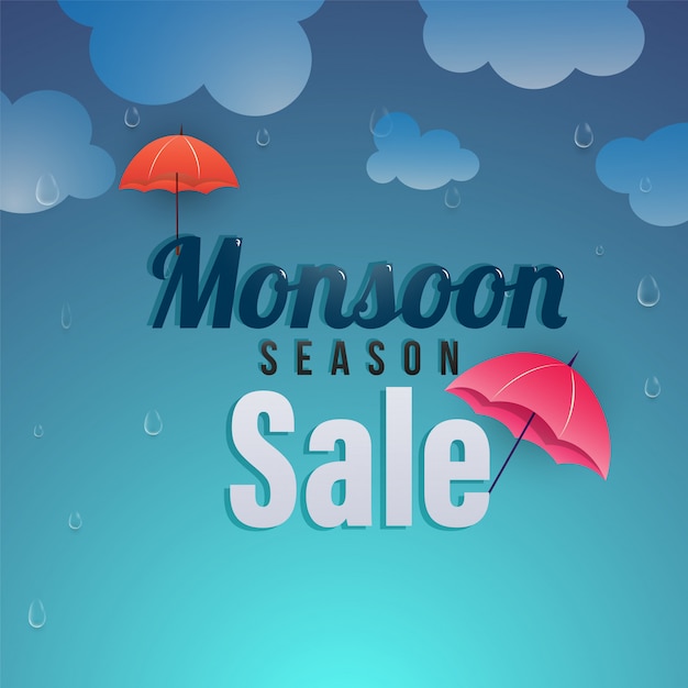 Vector monsoon season sale poster