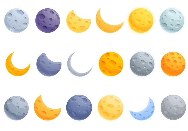 Moon icons set.  moon  icons 