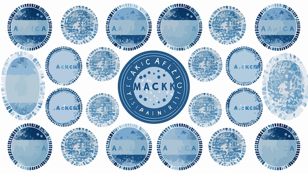 Vector mosaic banker and distressed stamp seals with africa