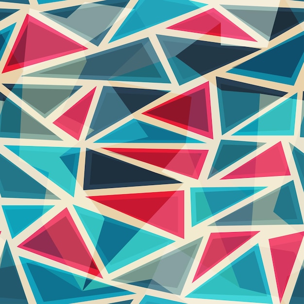 Mosaic modern triangles seamless pattern