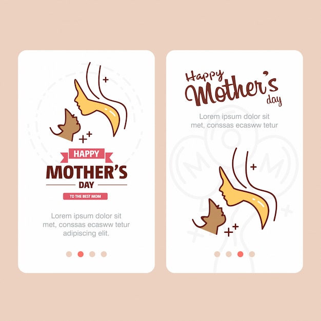 Mother's day card with lady logo and pink theme vector