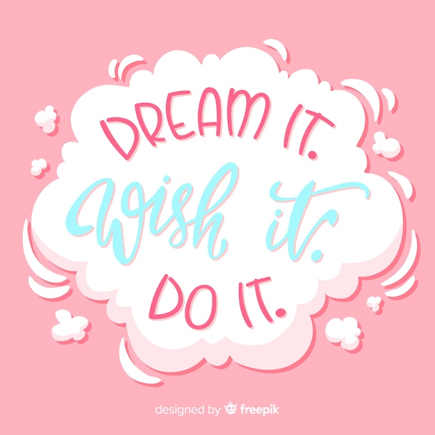 Vector motivational quotes on white cloud