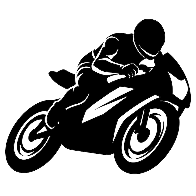 a MotoGP rider executing a highspeed turning maneuver vector silhouette 16