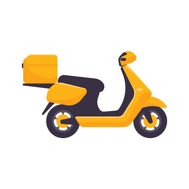 Motorbike for food delivery service online ordering concept