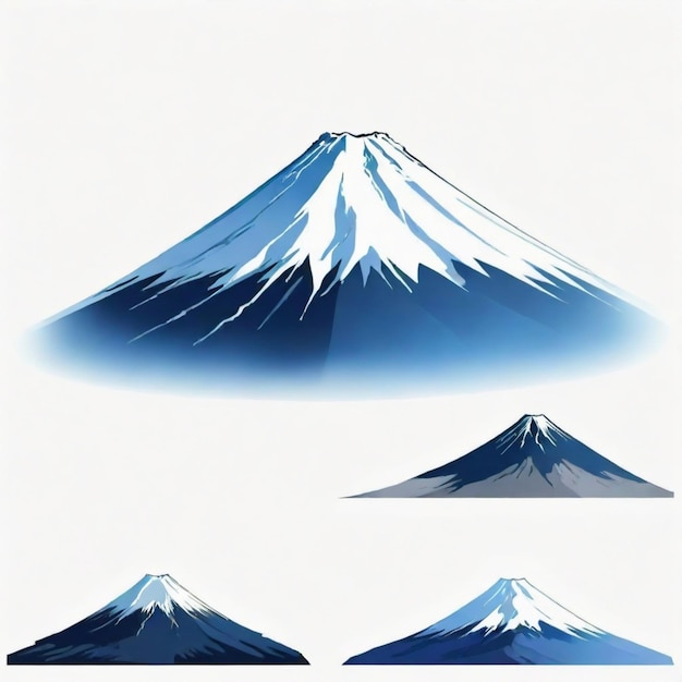 Vector mount fuji vector set white background isolated