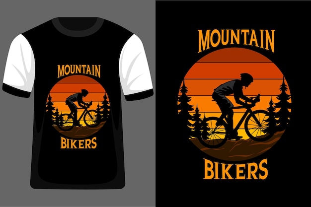 Mountain Bikers Retro Vintage T Shirt Design