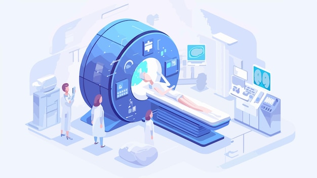 Vector mri brain research activity concept