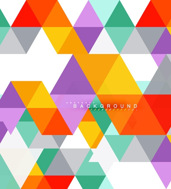 Vector multicolored triangles abstract background mosaic tiles concept