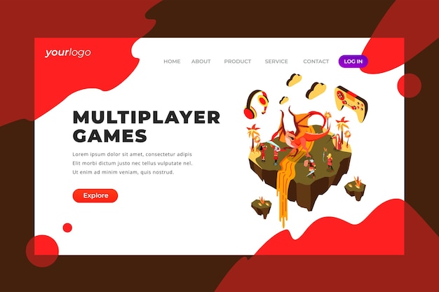 Multiplayer Games - Vector Landing Page